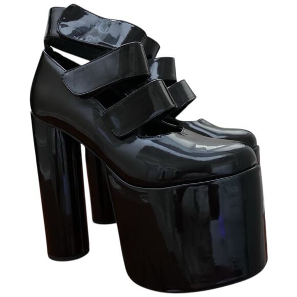 Current Mood Sick Of Suburbia Platform Mary Janes In Black Size 10 - Picture 1 of 16